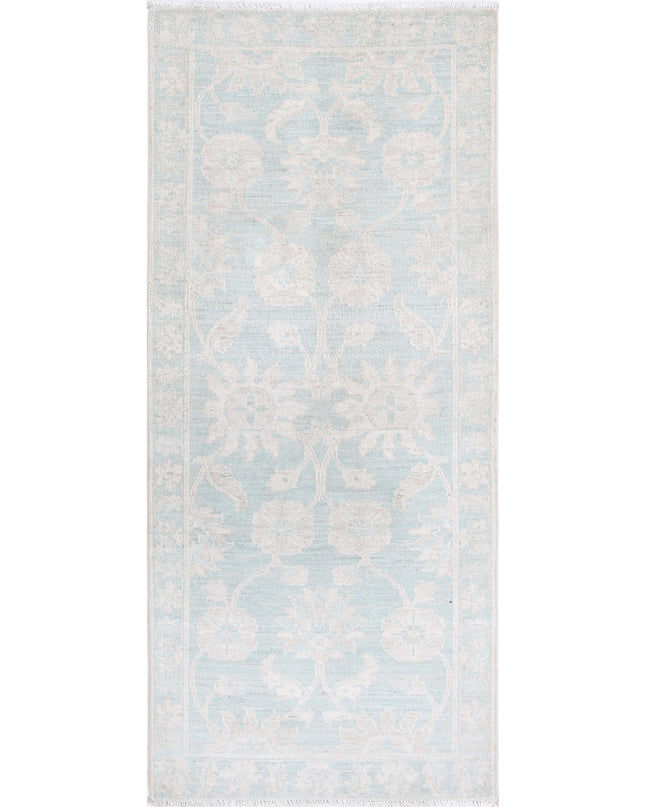Serenity 2' 0" X 4' 8" Hand Knotted Wool Rug 2' 0" X 4' 8" (61 X 142) / Blue / Wool