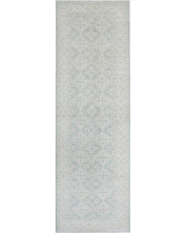 Serenity 2' 7" X 8' 1" Hand Knotted Wool Rug 2' 7" X 8' 1" (79 X 246) / Green / Wool