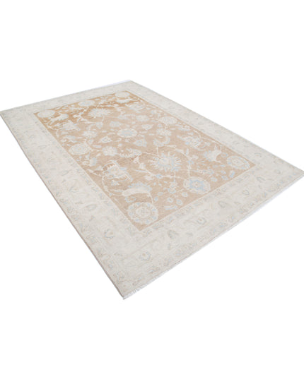 Serenity 6' 5" X 8' 10" Hand Knotted Wool Rug 6' 5" X 8' 10" (196 X 269) / Brown / Wool