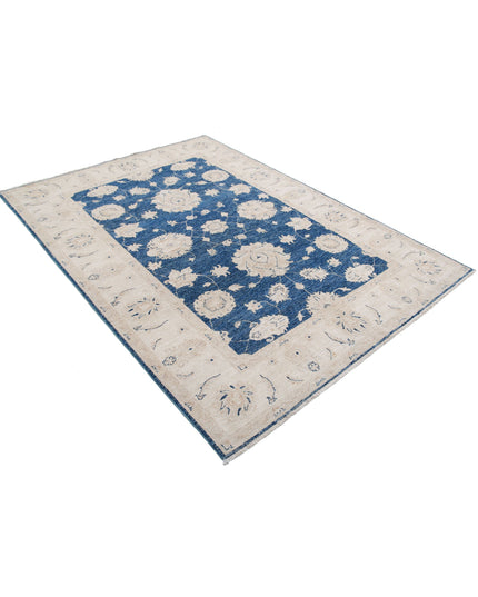 Serenity 5' 5" X 7' 6" Hand Knotted Wool Rug 5' 5" X 7' 6" (165 X 229) / Blue / Wool