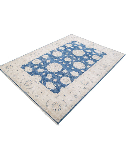 Serenity 5' 5" X 7' 6" Hand Knotted Wool Rug 5' 5" X 7' 6" (165 X 229) / Blue / Wool