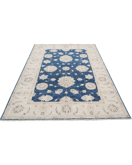 Serenity 5' 5" X 7' 6" Hand Knotted Wool Rug 5' 5" X 7' 6" (165 X 229) / Blue / Wool