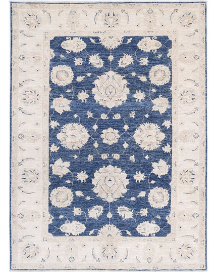 Serenity 5' 5" X 7' 6" Hand Knotted Wool Rug 5' 5" X 7' 6" (165 X 229) / Blue / Wool
