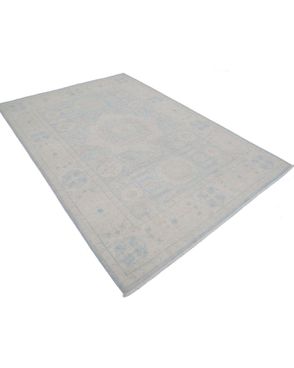 Serenity 6' 0" X 8' 6" Hand Knotted Wool Rug 6' 0" X 8' 6" (183 X 259) / Blue / Wool