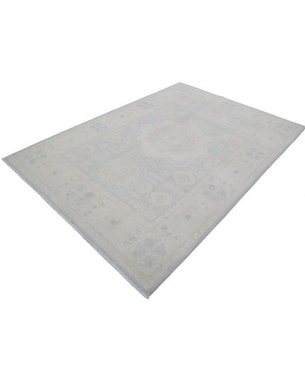Serenity 6' 0" X 8' 6" Hand Knotted Wool Rug 6' 0" X 8' 6" (183 X 259) / Blue / Wool
