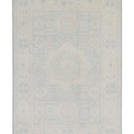 Serenity 6' 0" X 8' 6" Hand Knotted Wool Rug 6' 0" X 8' 6" (183 X 259) / Blue / Wool
