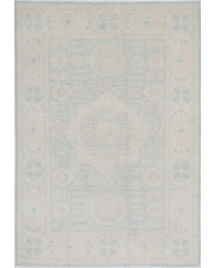 Serenity 6' 0" X 8' 6" Hand Knotted Wool Rug 6' 0" X 8' 6" (183 X 259) / Blue / Wool