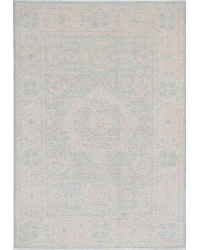 Serenity 6' 0" X 8' 6" Hand Knotted Wool Rug 6' 0" X 8' 6" (183 X 259) / Blue / Wool