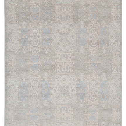 Serenity 7' 8" X 9' 8" Hand Knotted Wool Rug 7' 8" X 9' 8" (234 X 295) / Green / Wool