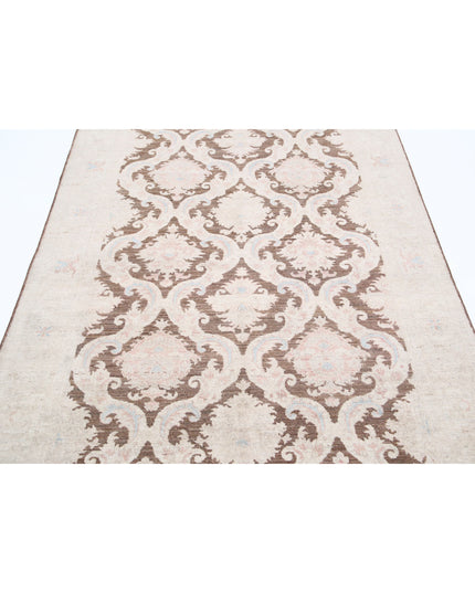 Serenity 4' 9" X 10' 9" Hand Knotted Wool Rug 4' 9" X 10' 9" (145 X 328) / Brown / Wool