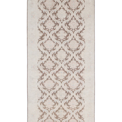 Serenity 4' 9" X 10' 9" Hand Knotted Wool Rug 4' 9" X 10' 9" (145 X 328) / Brown / Wool