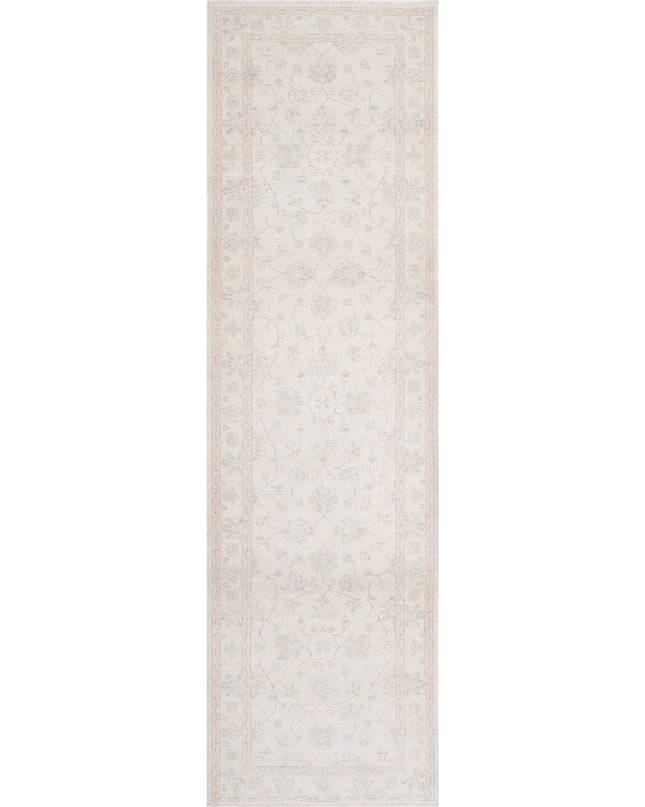 Serenity 3' 5" X 12' 8" Hand Knotted Wool Rug 3' 5" X 12' 8" (104 X 386) / Ivory / Wool