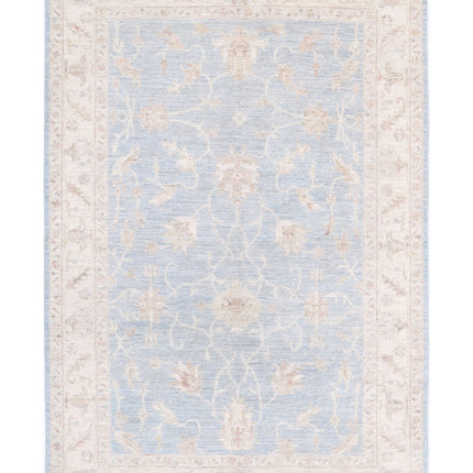 Serenity 4' 9" X 6' 11" Hand Knotted Wool Rug 4' 9" X 6' 11" (145 X 211) / Blue / Wool