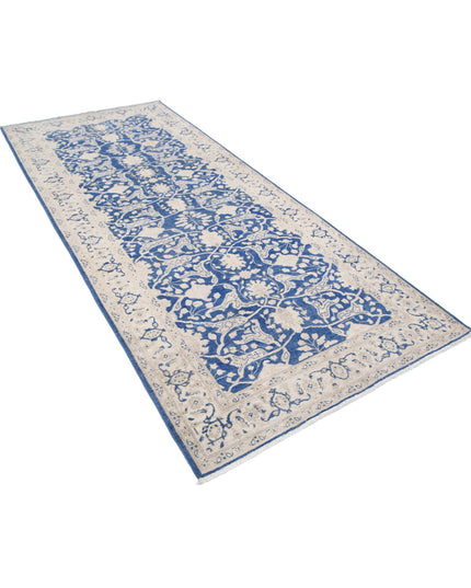 Serenity 4' 3" X 9' 11" Hand Knotted Wool Rug 4' 3" X 9' 11" (130 X 302) / Blue / Wool