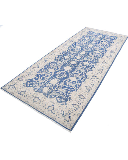 Serenity 4' 3" X 9' 11" Hand Knotted Wool Rug 4' 3" X 9' 11" (130 X 302) / Blue / Wool