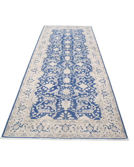 Serenity 4' 3" X 9' 11" Hand Knotted Wool Rug 4' 3" X 9' 11" (130 X 302) / Blue / Wool