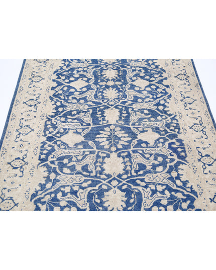 Serenity 4' 3" X 9' 11" Hand Knotted Wool Rug 4' 3" X 9' 11" (130 X 302) / Blue / Wool