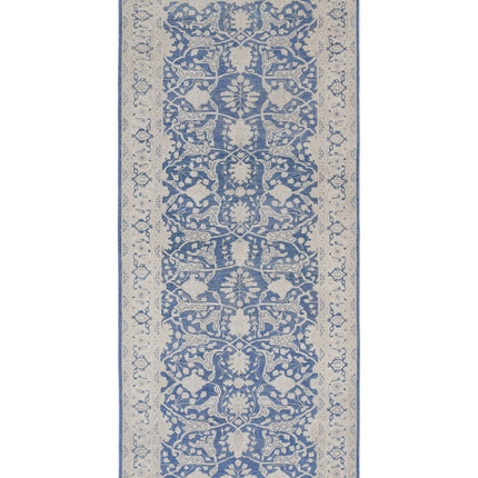 Serenity 4' 3" X 9' 11" Hand Knotted Wool Rug 4' 3" X 9' 11" (130 X 302) / Blue / Wool