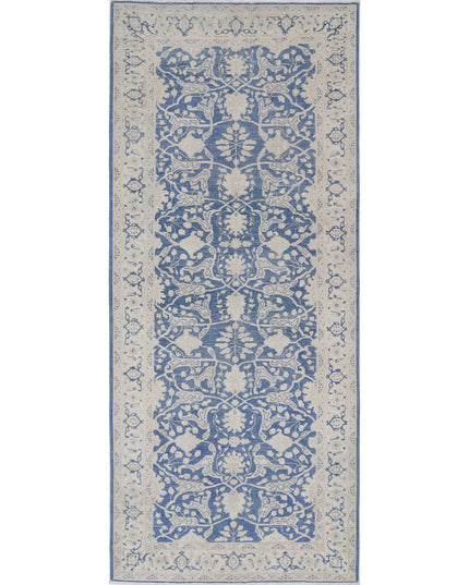 Serenity 4' 3" X 9' 11" Hand Knotted Wool Rug 4' 3" X 9' 11" (130 X 302) / Blue / Wool