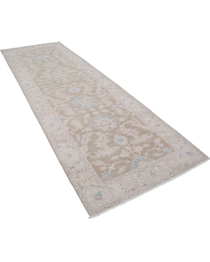 Serenity 4' 2" X 12' 1" Hand Knotted Wool Rug 4' 2" X 12' 1" (127 X 368) / Green / Wool