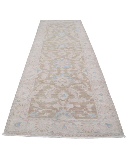 Serenity 4' 2" X 12' 1" Hand Knotted Wool Rug 4' 2" X 12' 1" (127 X 368) / Green / Wool