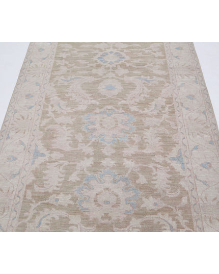 Serenity 4' 2" X 12' 1" Hand Knotted Wool Rug 4' 2" X 12' 1" (127 X 368) / Green / Wool