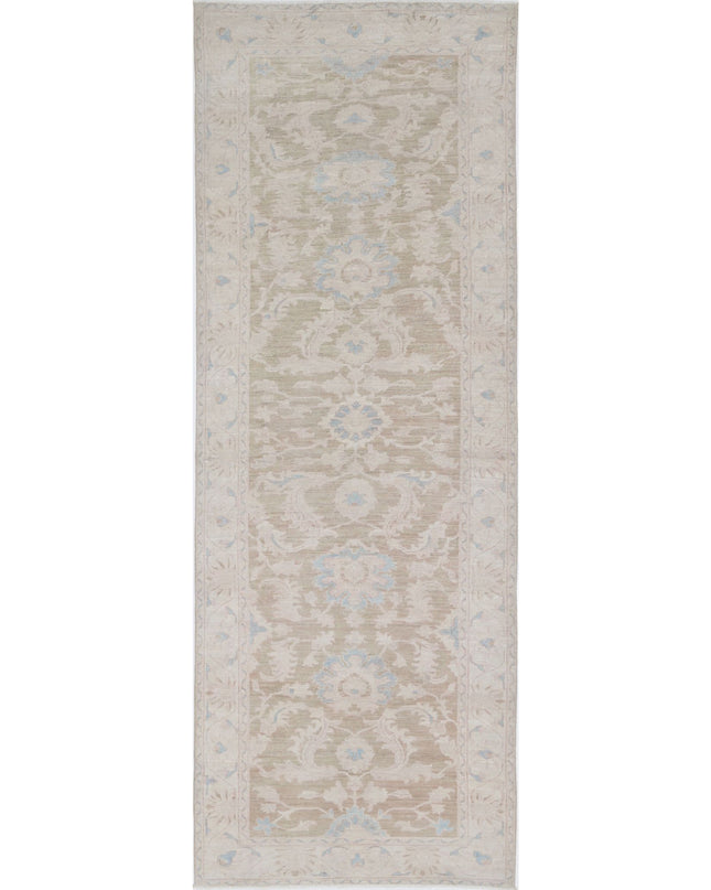 Serenity 4' 2" X 12' 1" Hand Knotted Wool Rug 4' 2" X 12' 1" (127 X 368) / Green / Wool