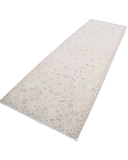 Serenity 3' 5" X 10' 6" Hand Knotted Wool Rug 3' 5" X 10' 6" (104 X 320) / Ivory / Wool