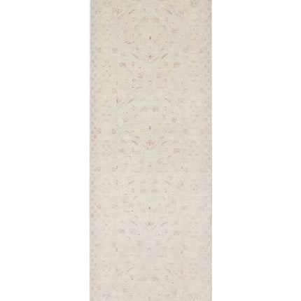 Serenity 3' 5" X 10' 6" Hand Knotted Wool Rug 3' 5" X 10' 6" (104 X 320) / Ivory / Wool