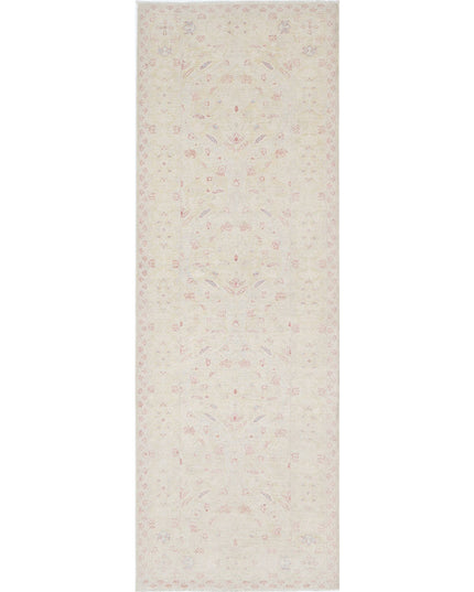 Serenity 3' 5" X 10' 6" Hand Knotted Wool Rug 3' 5" X 10' 6" (104 X 320) / Ivory / Wool