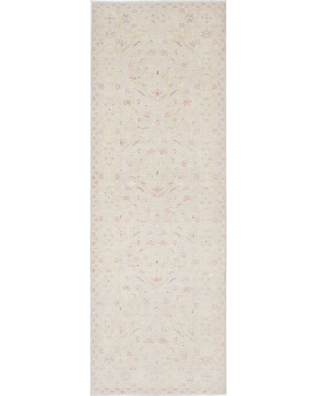 Serenity 3' 5" X 10' 6" Hand Knotted Wool Rug 3' 5" X 10' 6" (104 X 320) / Ivory / Wool