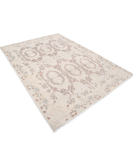 Serenity 6' 4" X 8' 9" Hand Knotted Wool Rug 6' 4" X 8' 9" (193 X 267) / Ivory / Wool