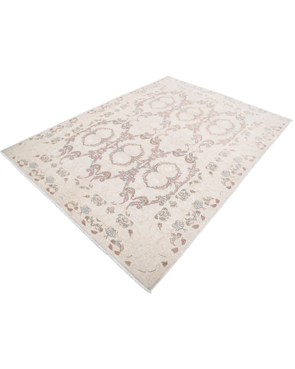 Serenity 6' 4" X 8' 9" Hand Knotted Wool Rug 6' 4" X 8' 9" (193 X 267) / Ivory / Wool
