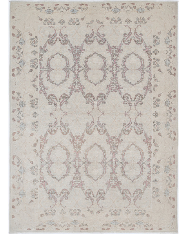 Serenity 6' 4" X 8' 9" Hand Knotted Wool Rug 6' 4" X 8' 9" (193 X 267) / Ivory / Wool