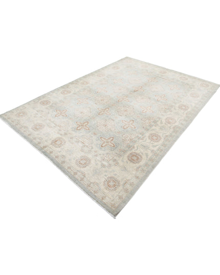 Serenity 6' 1" X 8' 10" Hand Knotted Wool Rug 6' 1" X 8' 10" (185 X 269) / Blue / Wool