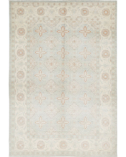 Serenity 6' 1" X 8' 10" Hand Knotted Wool Rug 6' 1" X 8' 10" (185 X 269) / Blue / Wool