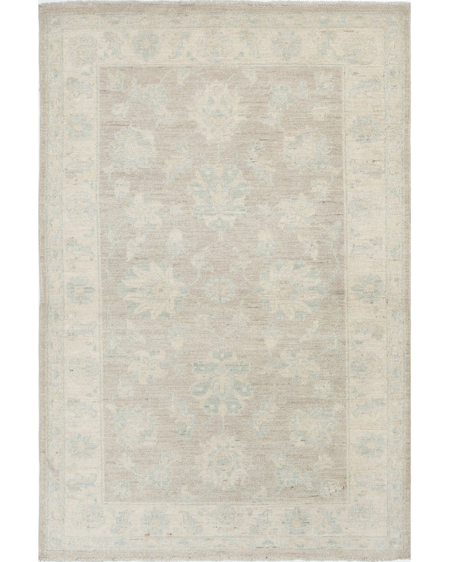 Serenity 3' 2" X 4' 11" Hand Knotted Wool Rug 3' 2" X 4' 11" (97 X 150) / Brown / Wool
