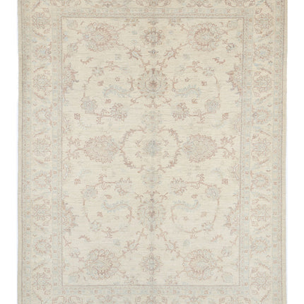 Serenity 5' 5" X 7' 6" Hand Knotted Wool Rug 5' 5" X 7' 6" (165 X 229) / Ivory / Wool