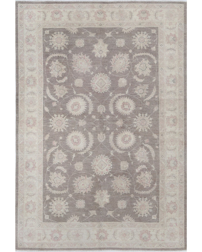 Serenity 6' 3" X 9' 3" Hand Knotted Wool Rug 6' 3" X 9' 3" (191 X 282) / Brown / Wool