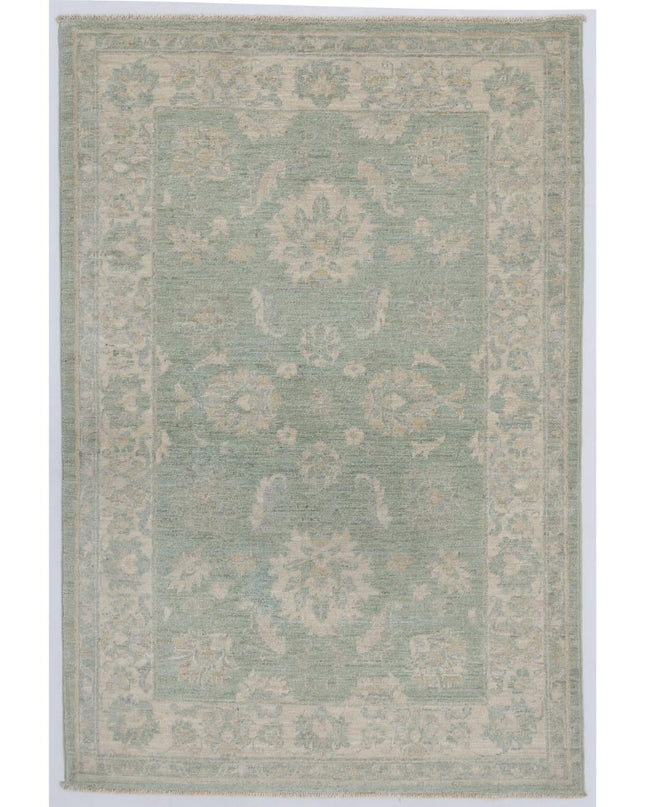 Serenity 3' 3" X 4' 10" Hand Knotted Wool Rug 3' 3" X 4' 10" (99 X 147) / Green / Wool