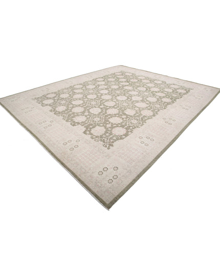 Serenity 11' 11" X 14' 5" Hand Knotted Wool Rug 11' 11" X 14' 5" (363 X 440) / Green / Wool