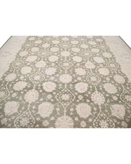 Serenity 11' 11" X 14' 5" Hand Knotted Wool Rug 11' 11" X 14' 5" (363 X 440) / Green / Wool
