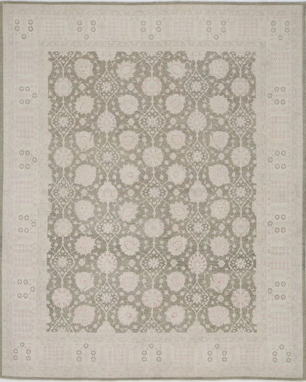 Serenity 11' 11" X 14' 5" Hand Knotted Wool Rug 11' 11" X 14' 5" (363 X 440) / Green / Wool