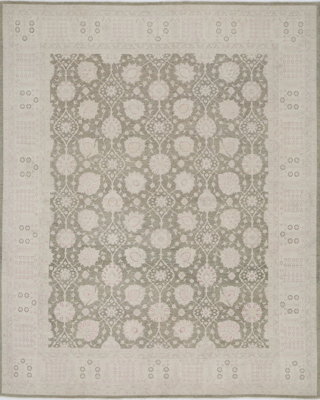 Serenity 11' 11" X 14' 5" Hand Knotted Wool Rug 11' 11" X 14' 5" (363 X 440) / Green / Wool