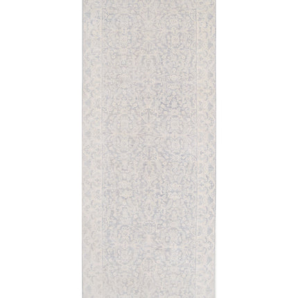 Serenity 4' 9" X 12' 9" Hand Knotted Wool Rug 4' 9" X 12' 9" (145 X 389) / Grey / Wool