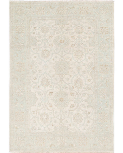 Serenity 6' 0" X 8' 7" Hand Knotted Wool Rug 6' 0" X 8' 7" (183 X 262) / Ivory / Wool