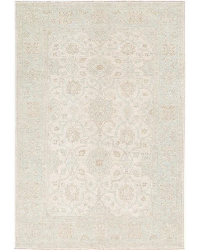 Serenity 6' 0" X 8' 7" Hand Knotted Wool Rug 6' 0" X 8' 7" (183 X 262) / Ivory / Wool