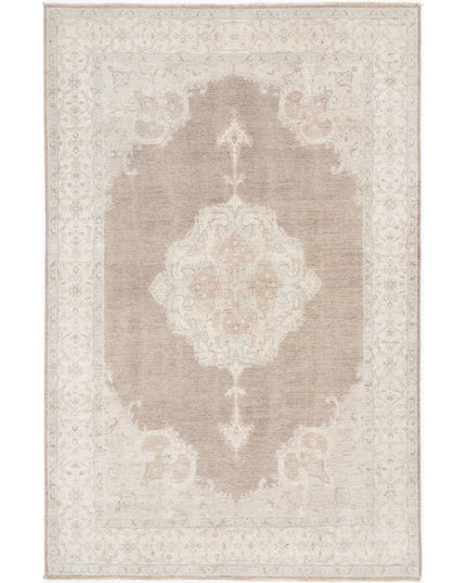 Serenity 6' 7" X 10' 4" Hand Knotted Wool Rug 6' 7" X 10' 4" (201 X 315) / Brown / Wool