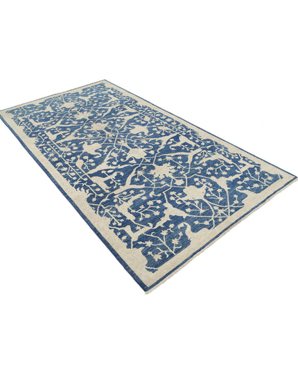 Serenity 4' 10" X 9' 0" Hand Knotted Wool Rug 4' 10" X 9' 0" (147 X 274) / Blue / Wool