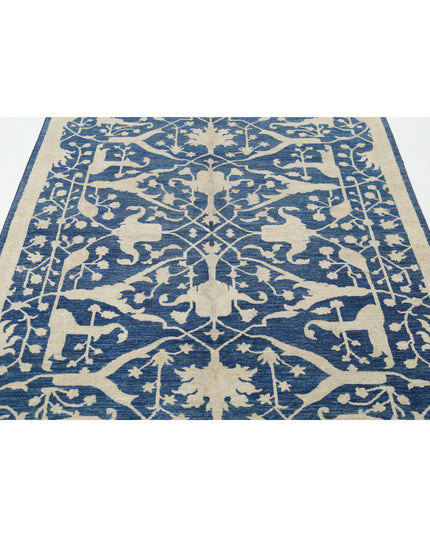 Serenity 4' 10" X 9' 0" Hand Knotted Wool Rug 4' 10" X 9' 0" (147 X 274) / Blue / Wool